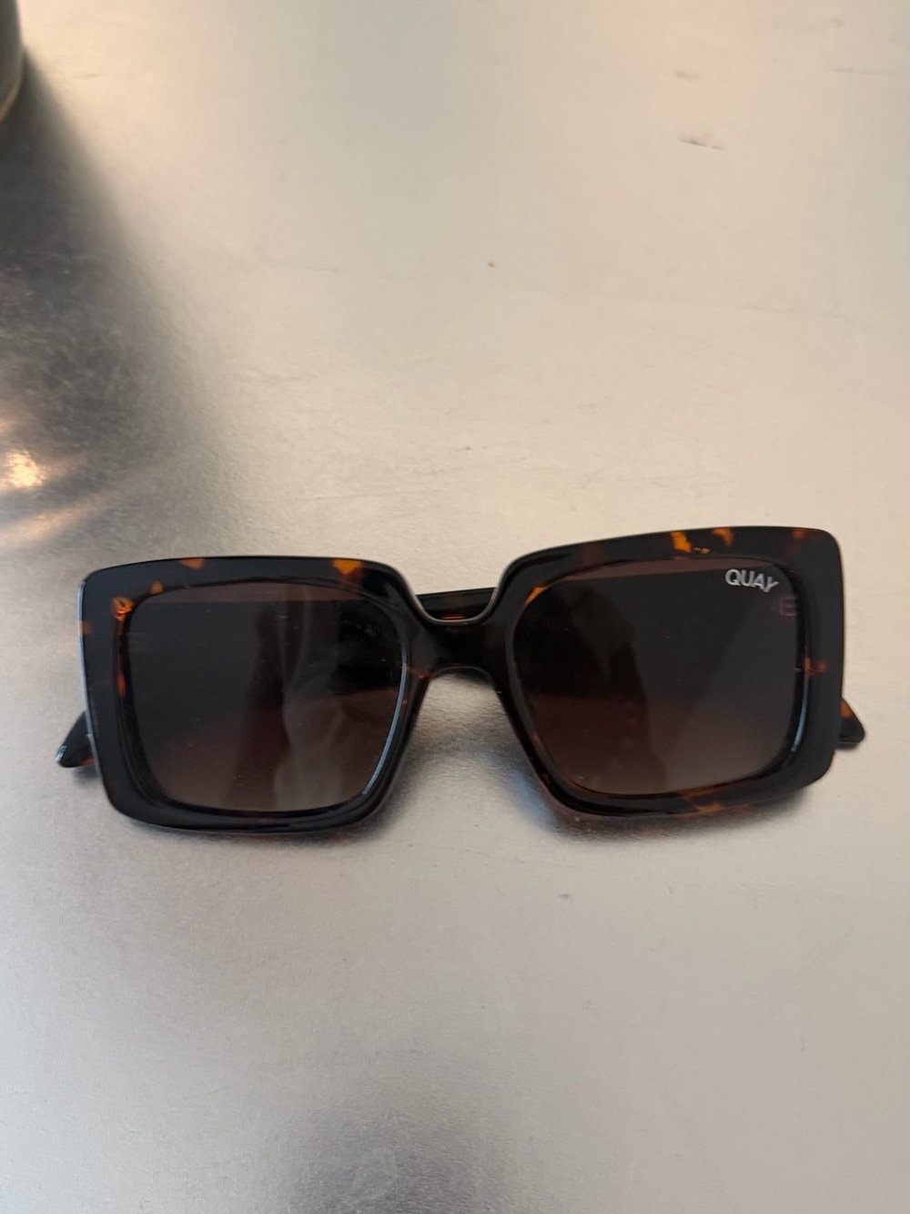 Quay Australia Tortoiseshell Square Sunglasses with Brown Lenses